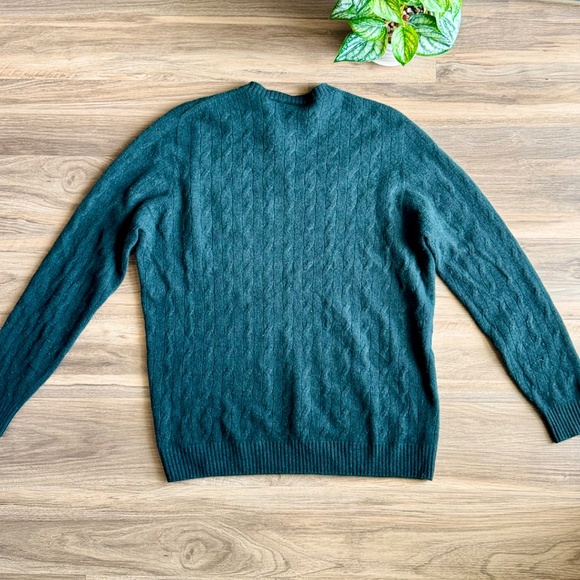 Lacoste Men's XL Woolmark Cable Knit Crewneck Sweater Dark Green - Picture 12 of 13